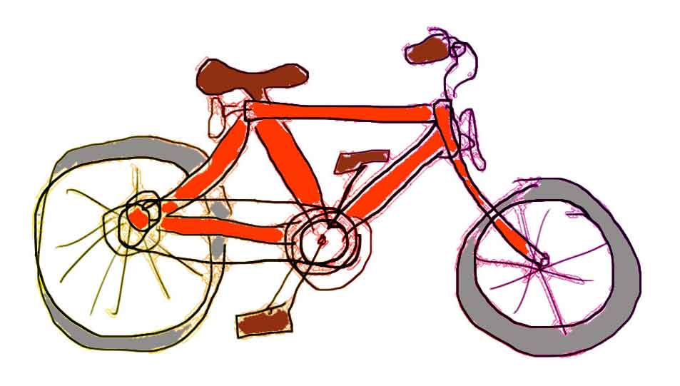 Fahrrad, wie von einem Kind gemalt